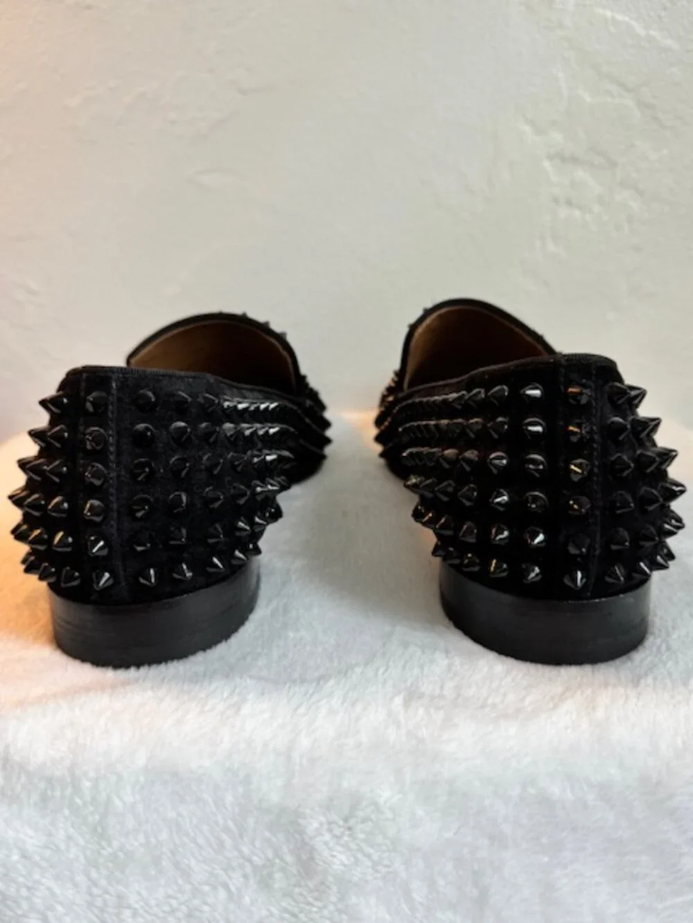 Christian Louboutin Men’s Black Rollerboy Spike Loafers Size 41